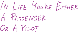 In Life You are either a Passenger or a Pilot