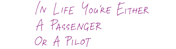 In Life You are either a Passenger or a Pilot